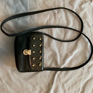 Mini black purse with built in wallet
